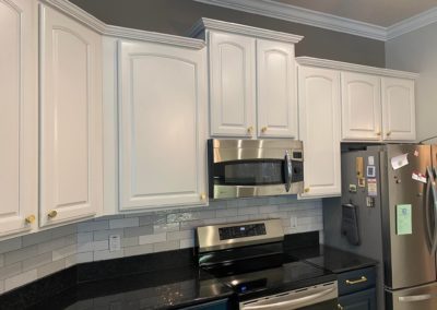residential interior painting project white cabinets