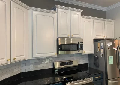 residential interior painting project white cabinets