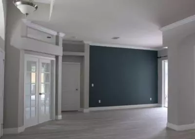 residential interior painting project blue and white