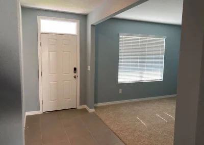 residential interior painting project blue wall