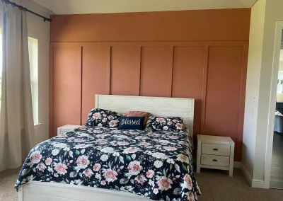 residential interior painting project orange wall